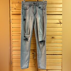 AMERICAN EAGLE Women’s Super Super Stretch Hi Rise Jeggings, Size 6, Gray